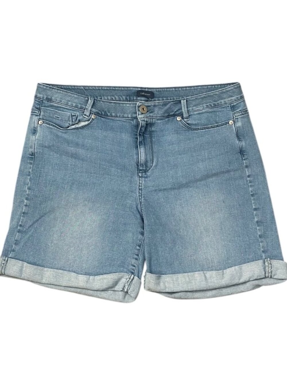 Denim Bermuda Cuffed Jean Shorts